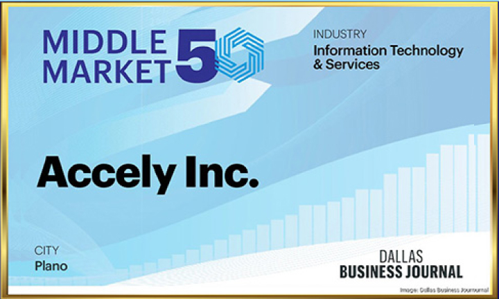 Accely Recognized as Fastest-Growing Middle Market 50 Company in Dallas-Fort Worth